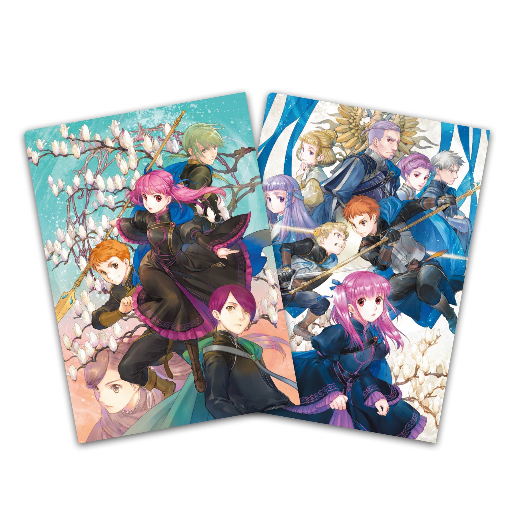 キャラクターが咲く花に囲まれる