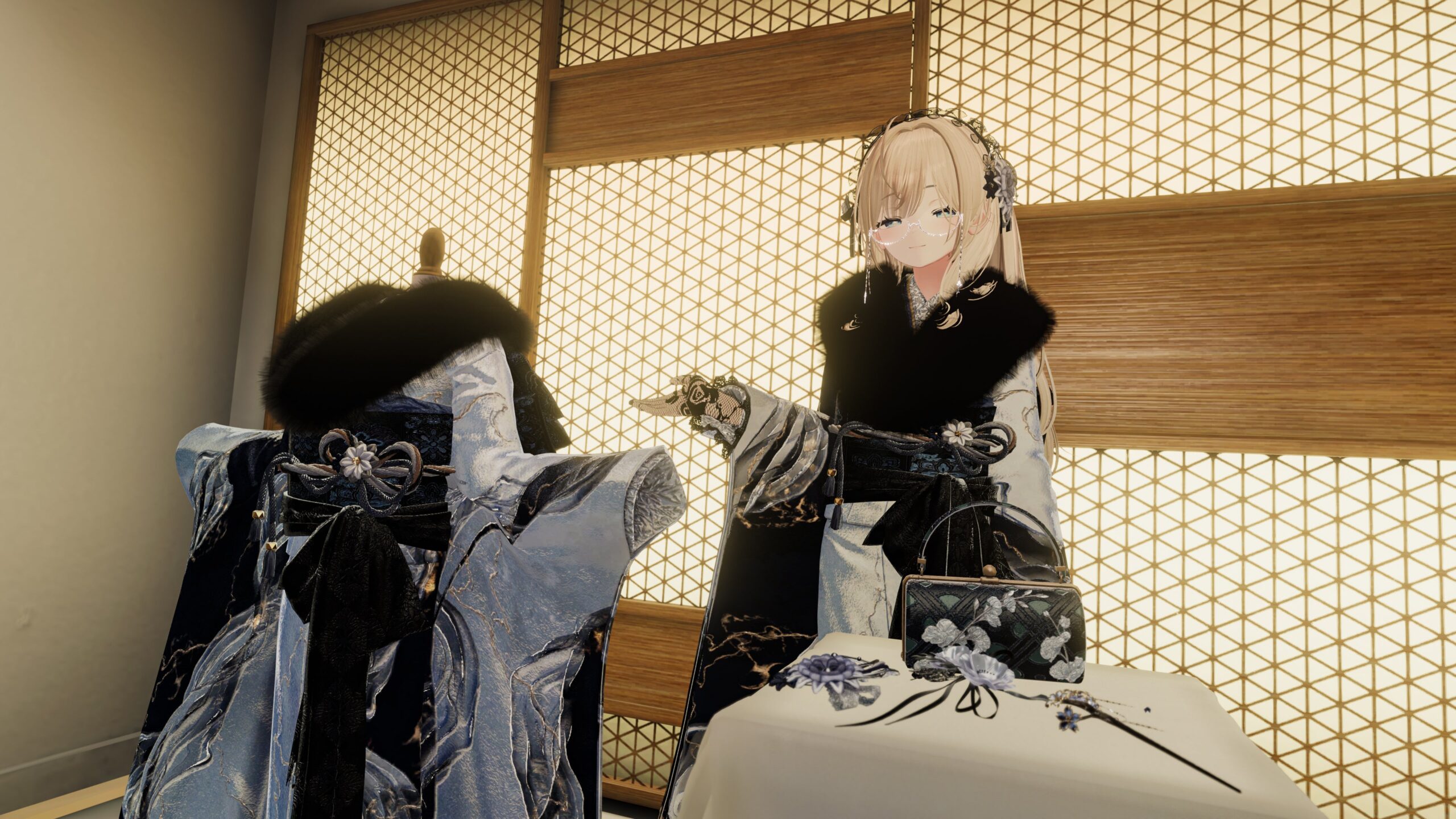 伝統的な和装でのメタバース成人式