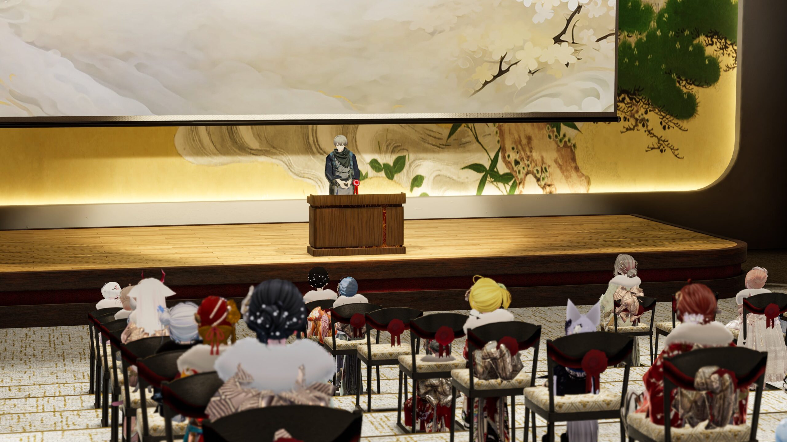 講演を行う壇上の演者と聴衆