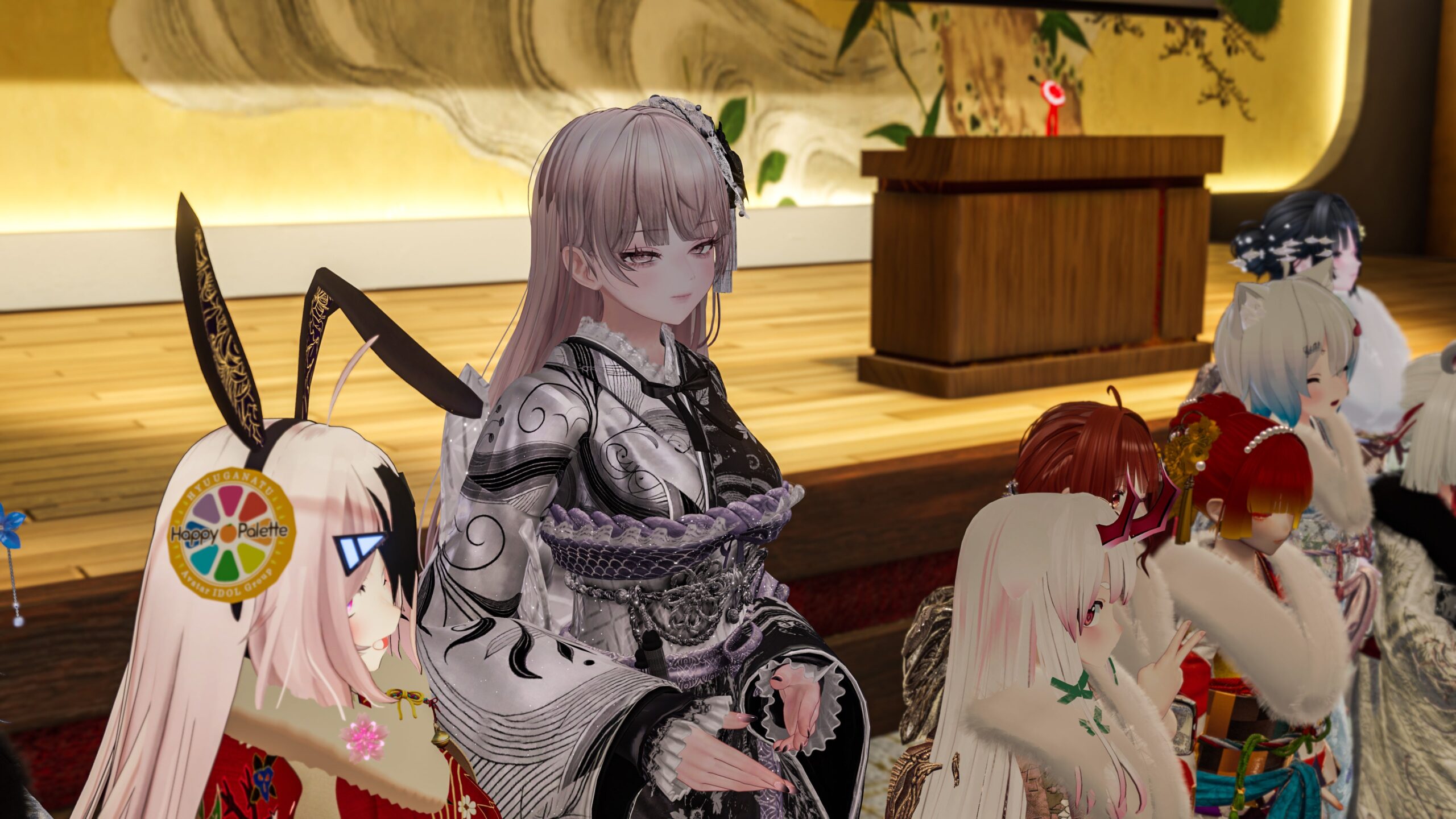 式典に出席する和装の女性たち