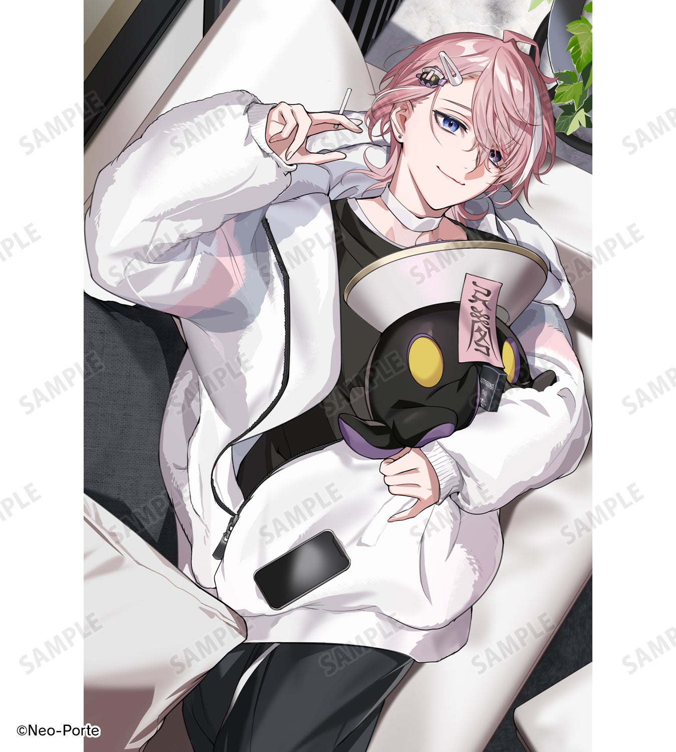 キャラクターがソファでくつろぐイラスト