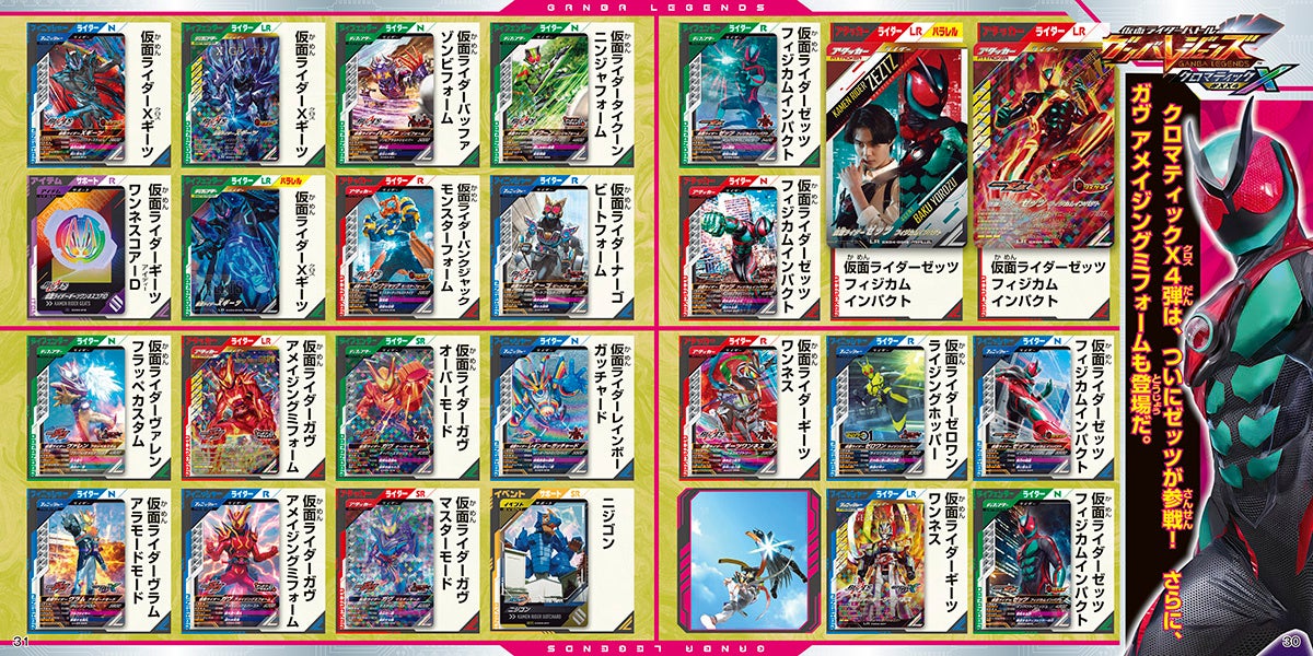 多種類の仮面ライダーカード一覧