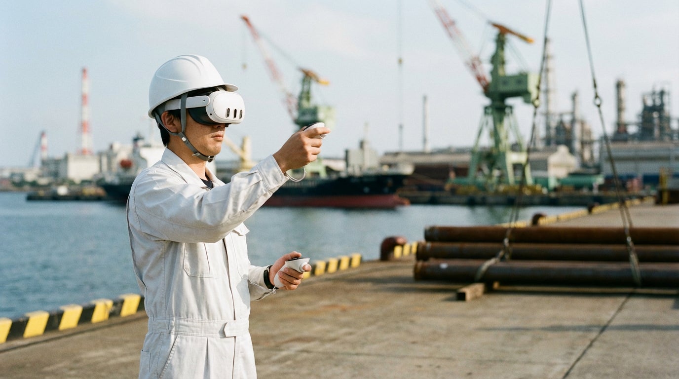 VRヘッドセットで労働安全トレーニング