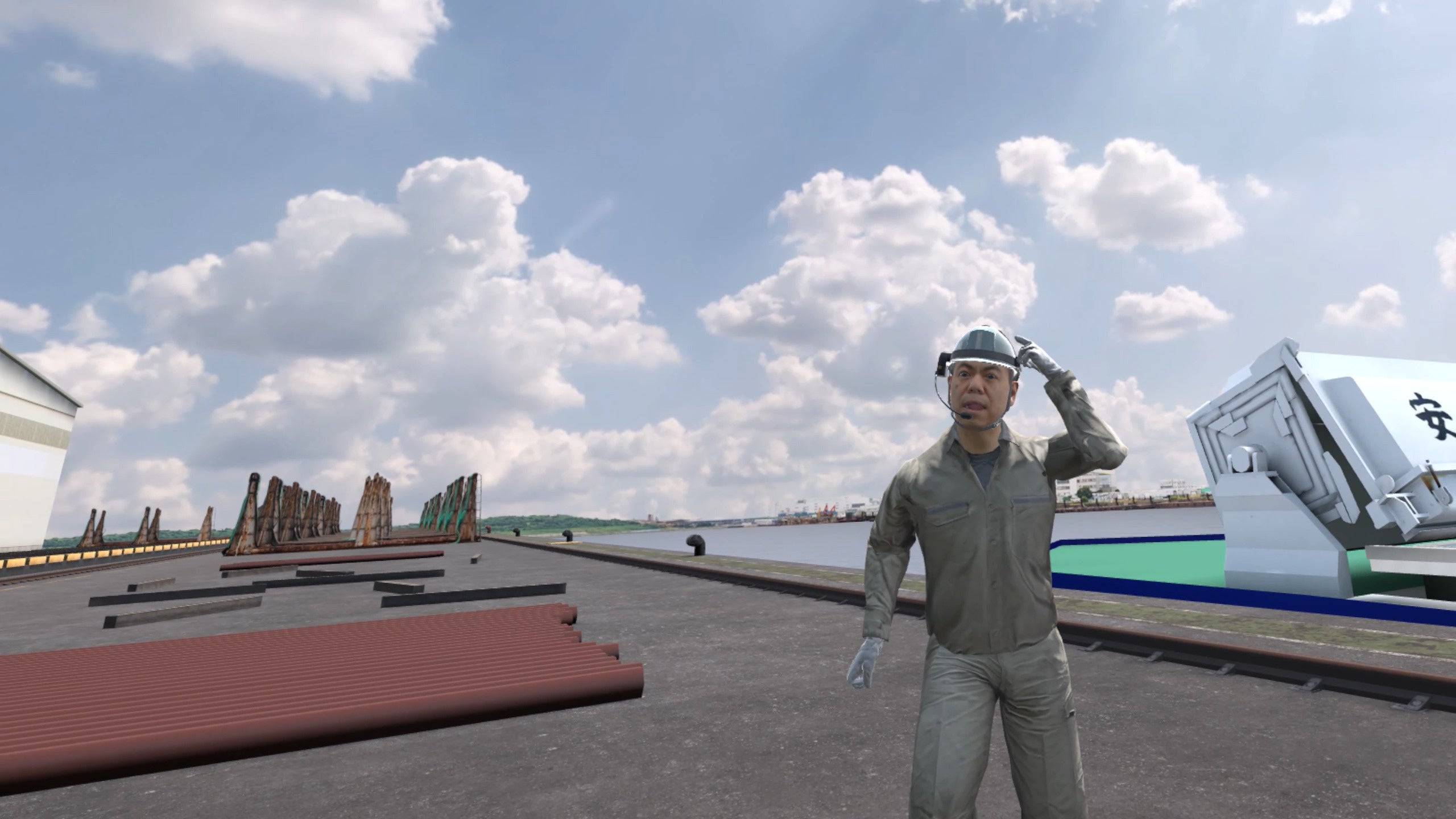 施工現場での安全確認VRモニター