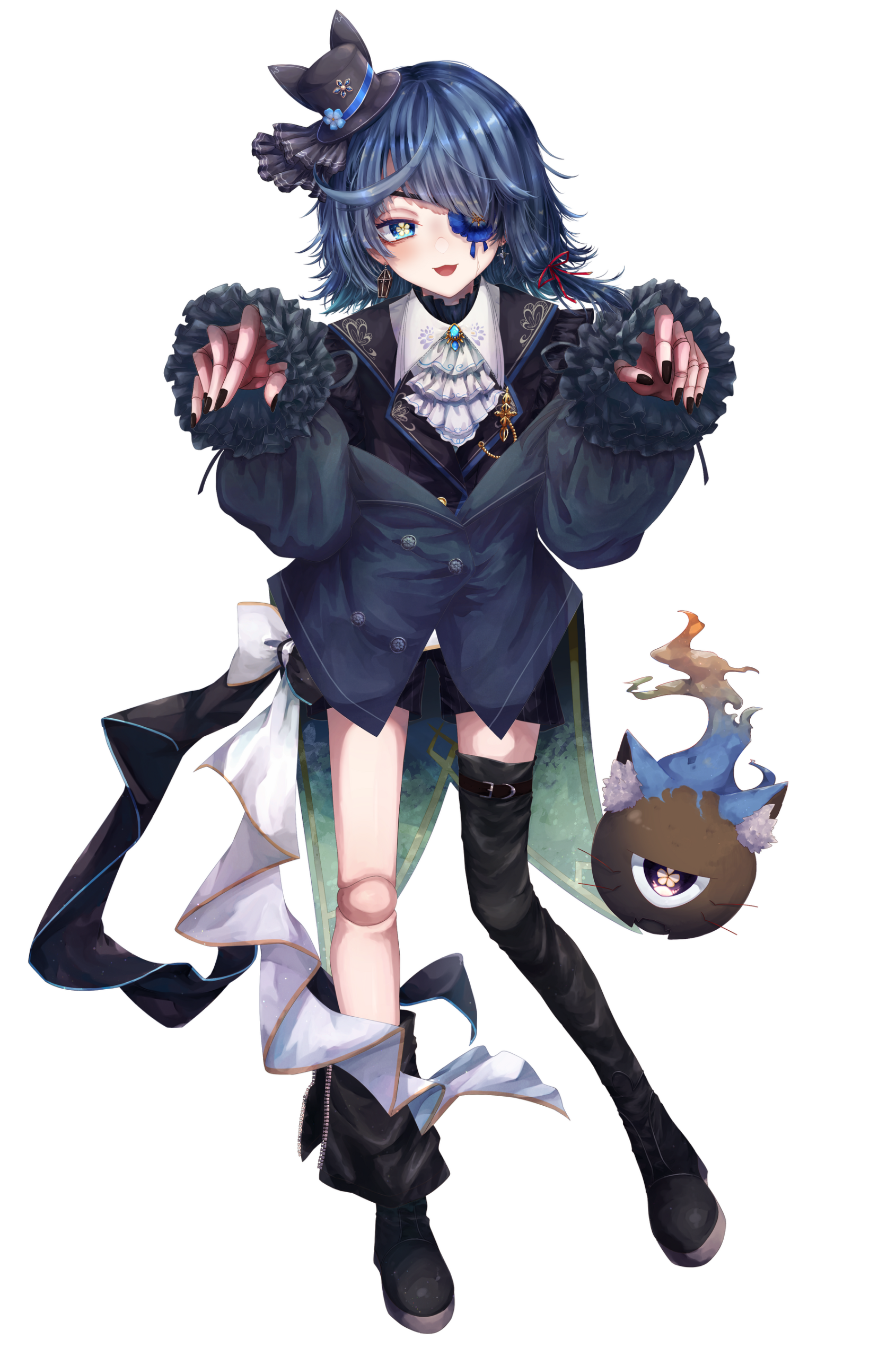 眼帯をつけた個性的なVTuberキャラクター