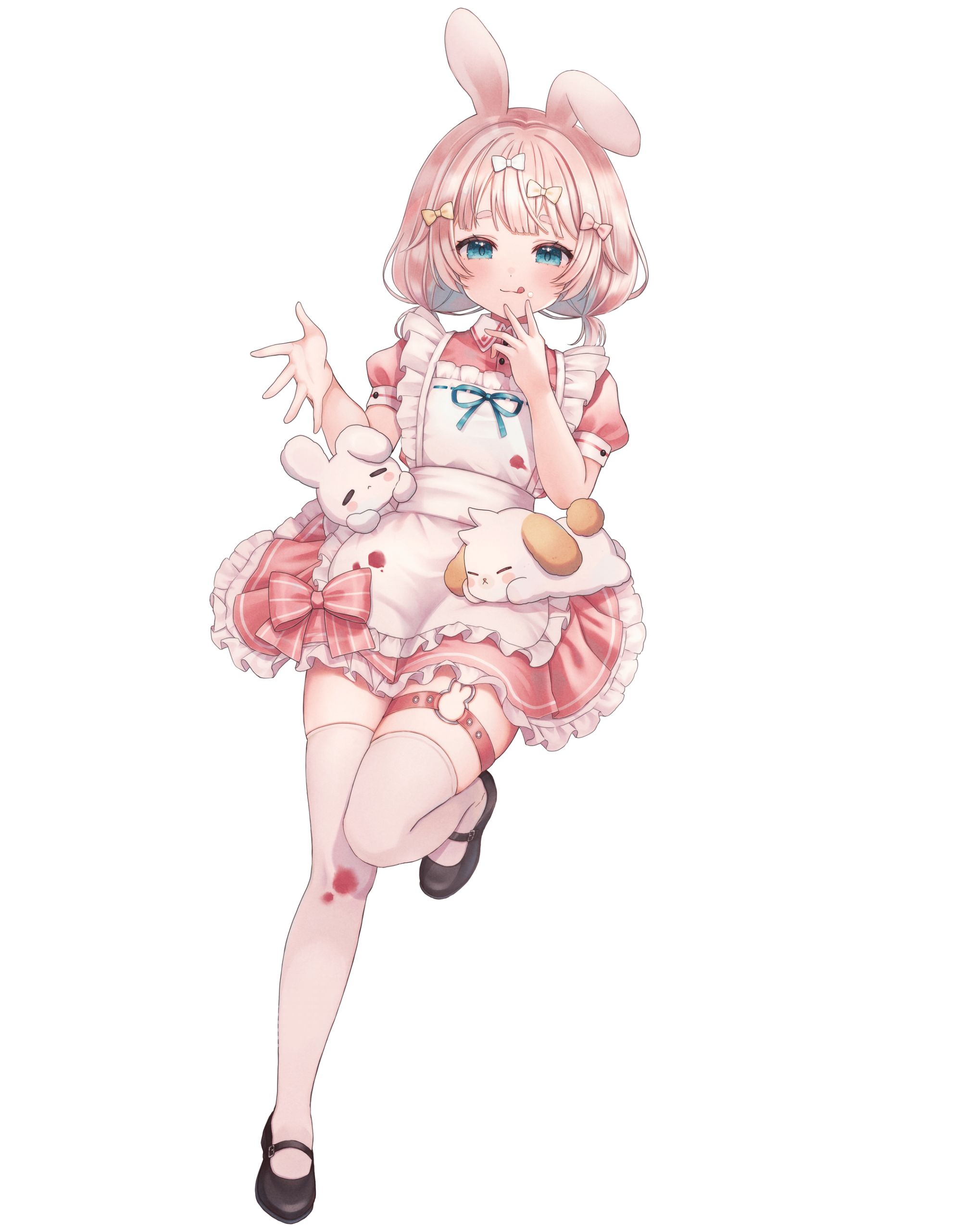 可愛らしいウサギ耳のVTuberキャラクター