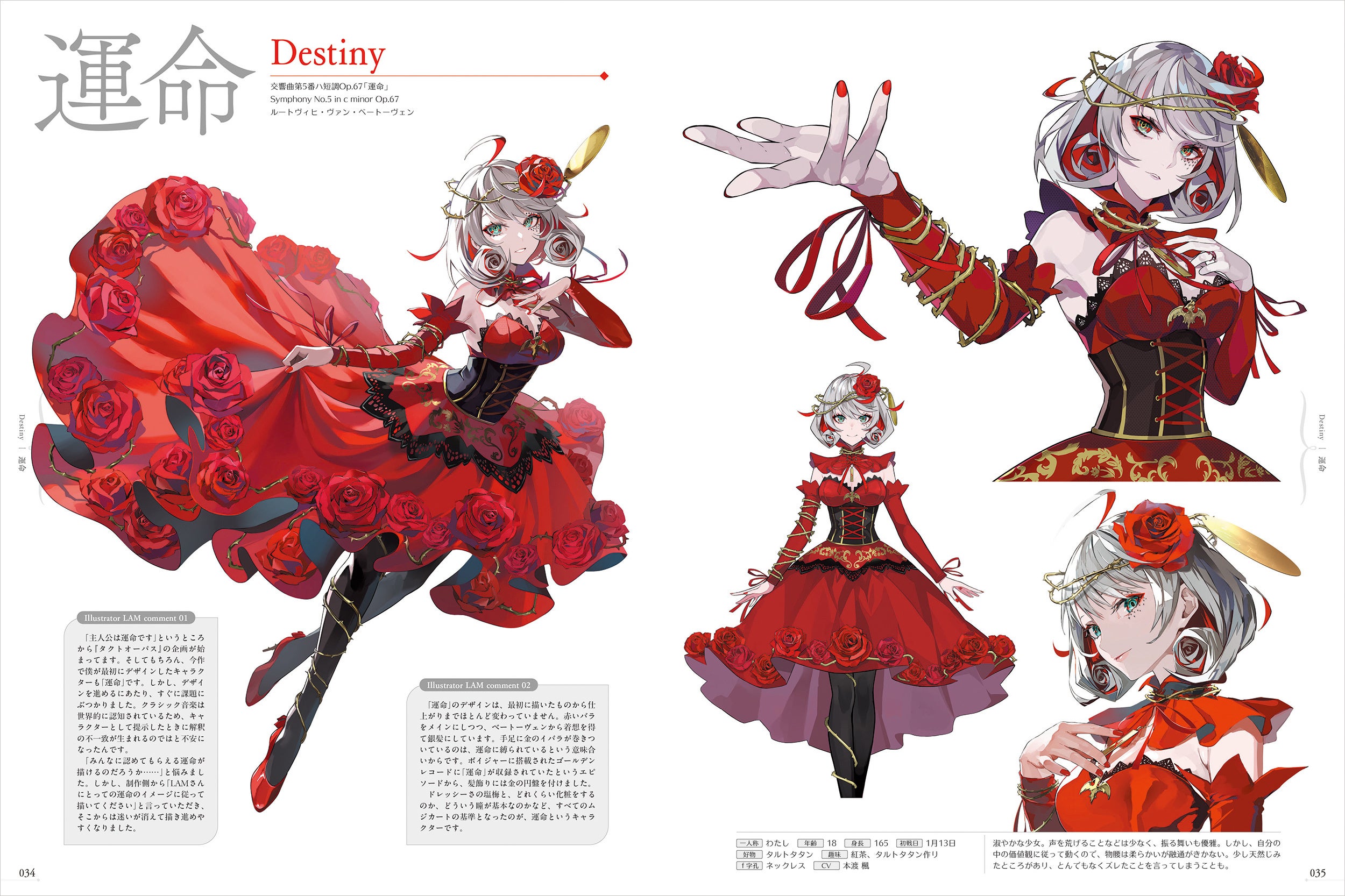 運命キャラクターデザイン詳細