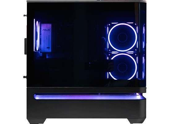 側面から見たASUSゲーミングPC