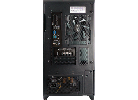 背面ポートが見えるASUSデスクトップ