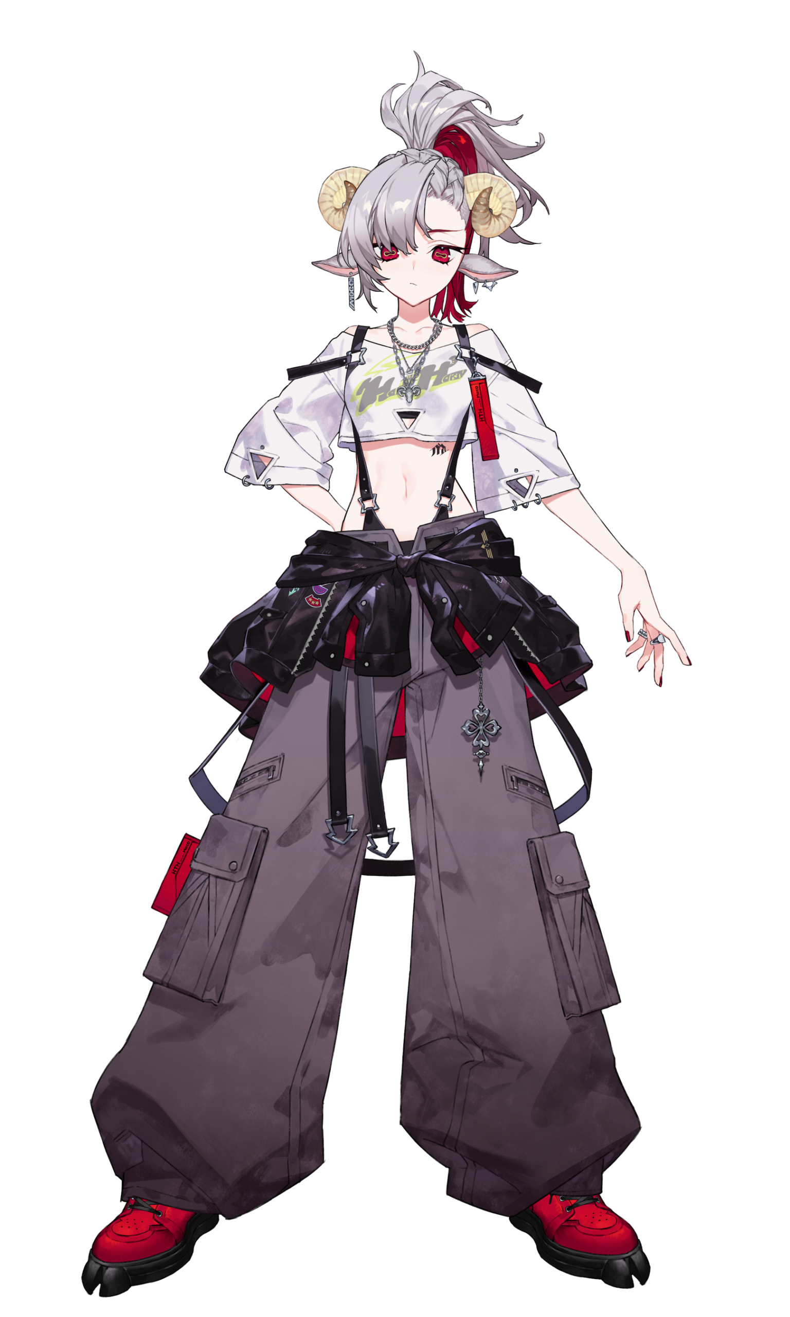 羊の角を持つモコの全身デザイン