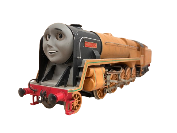 茶色の機関車の模型