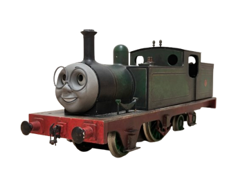 緑色の機関車の模型