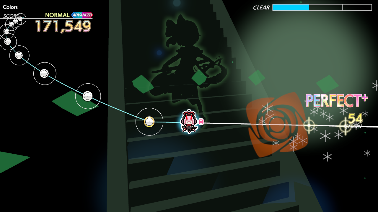 ゲームプレイ中のスコア表示とキャラクター