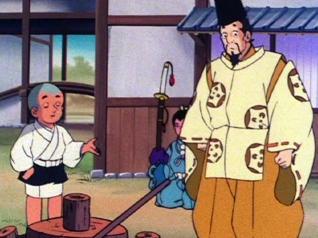 一休さんが貴族と対話する風景