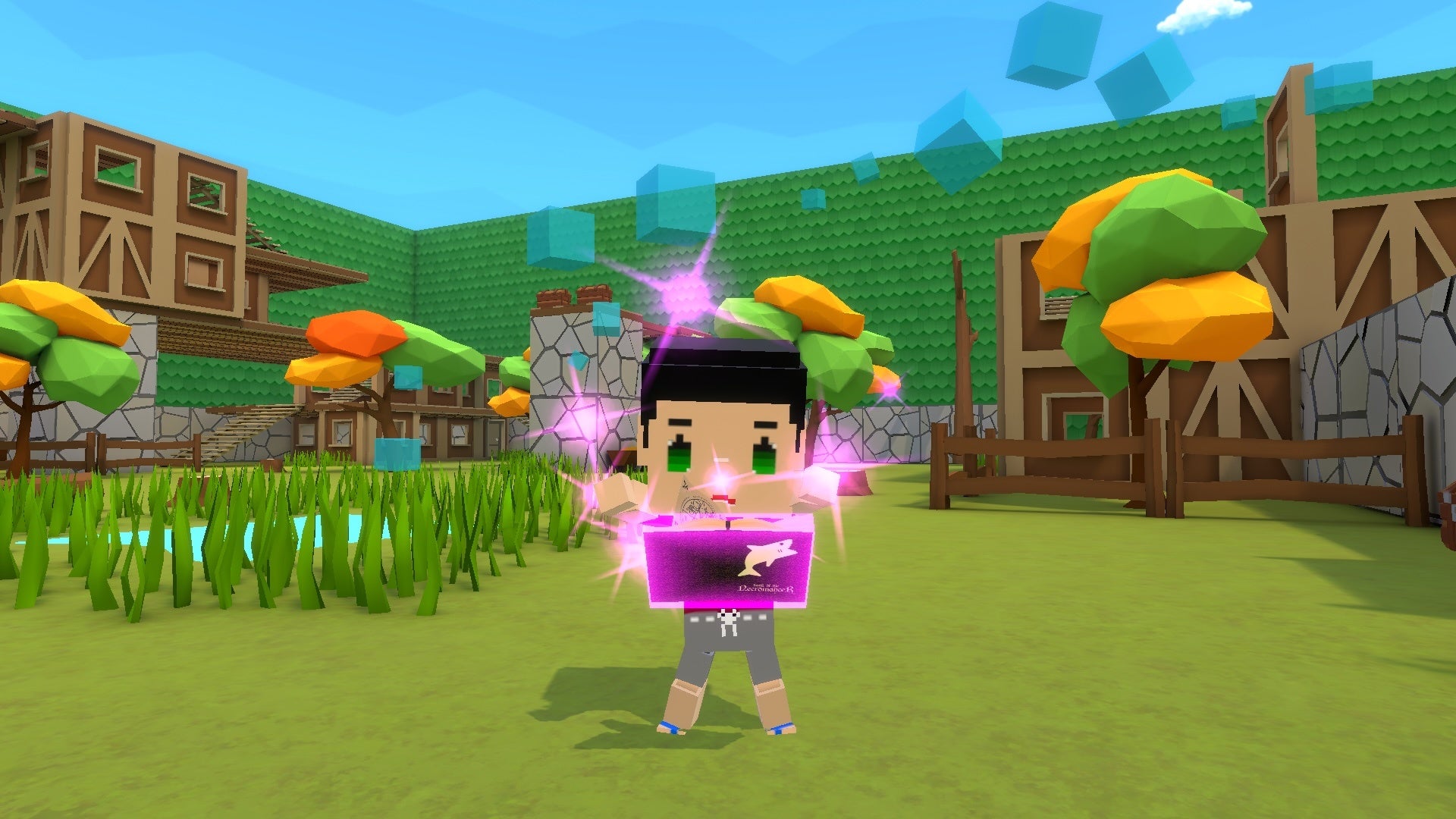 箱を抱えるキャラクター