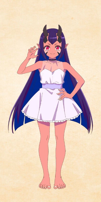 角のある魔女のキャラ全身図