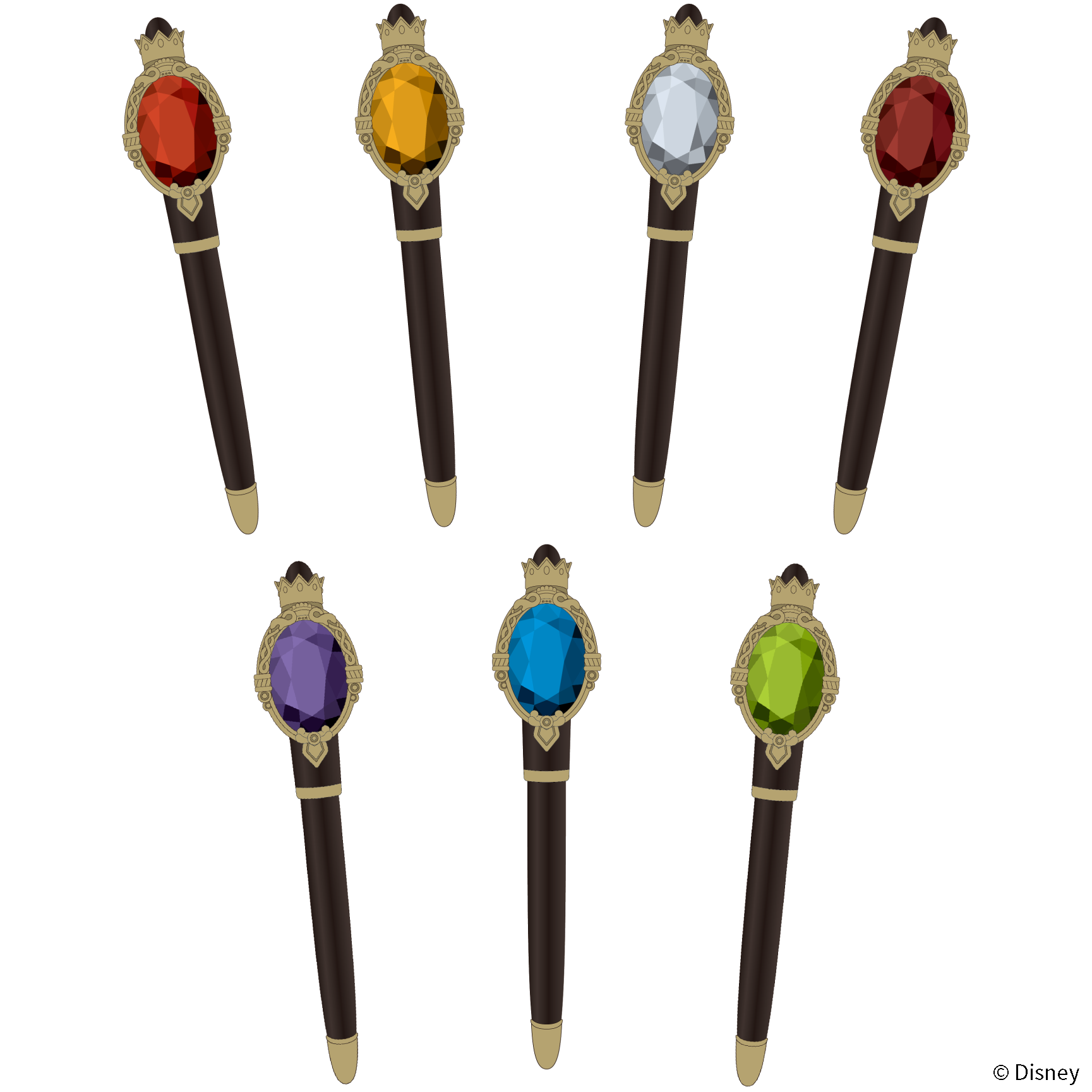 各色の宝石付きペンセット