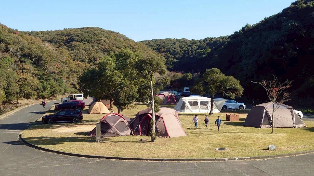 あそうベイパークキャンプ場の風景