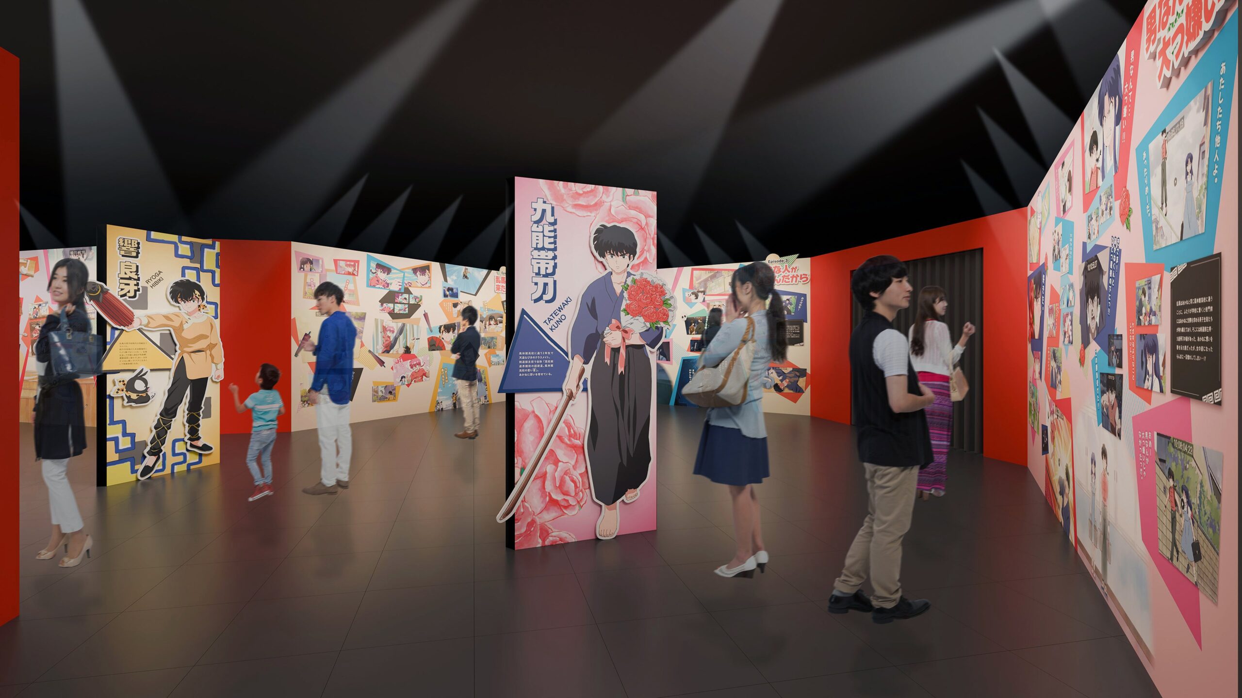 人気キャラクターのパネル展示