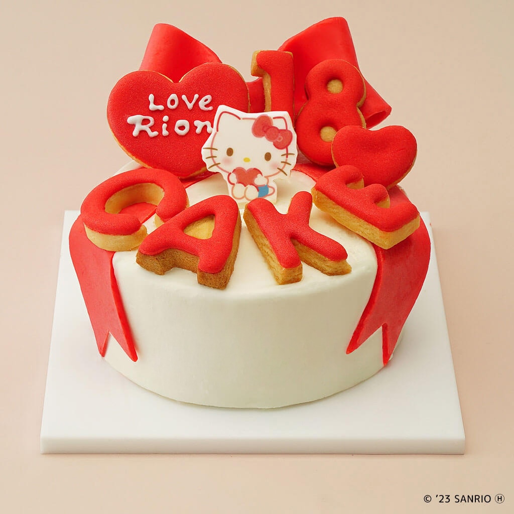 ハローキティの赤いカスタムケーキ