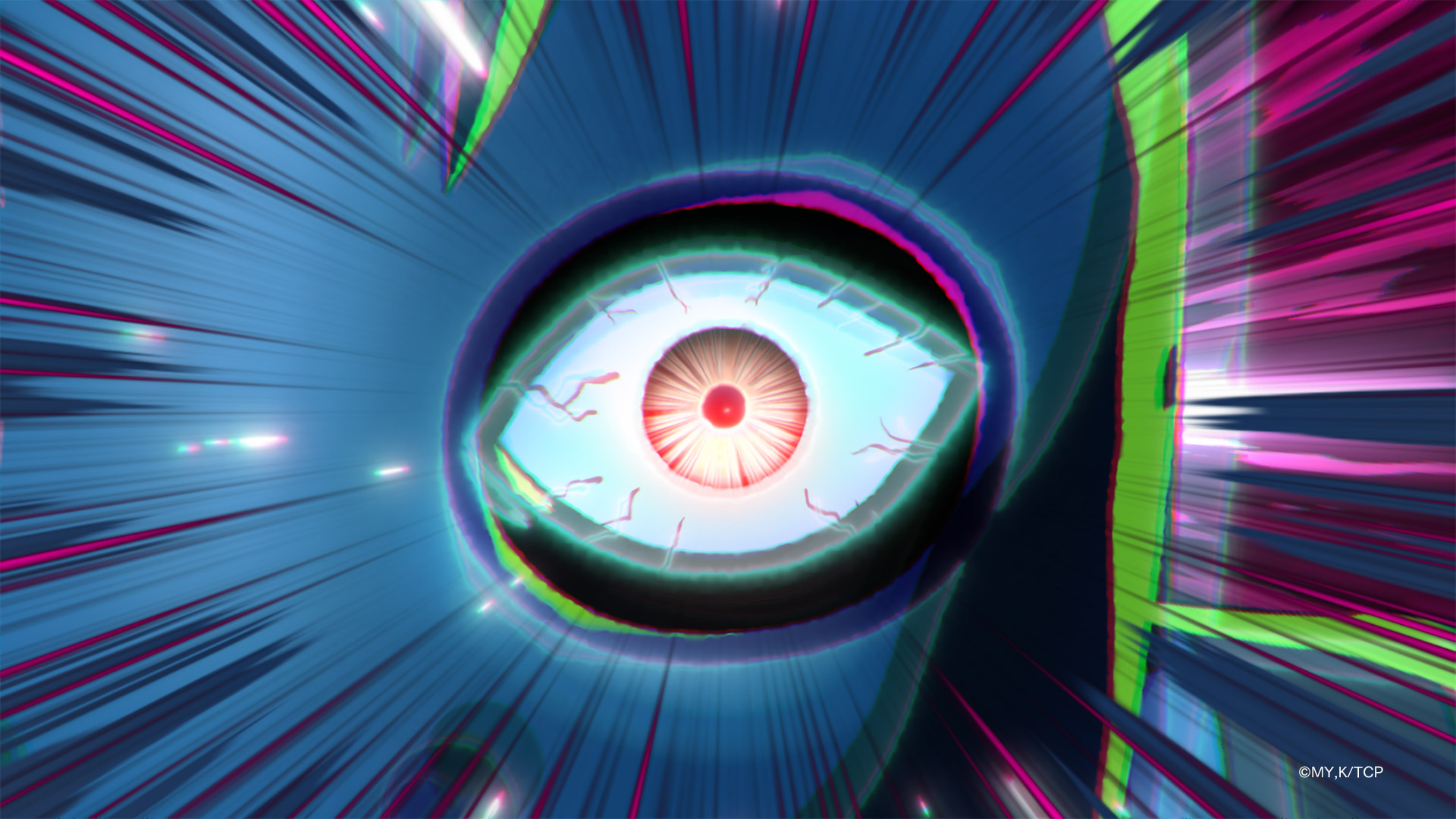 鋭い視線のロボットの目