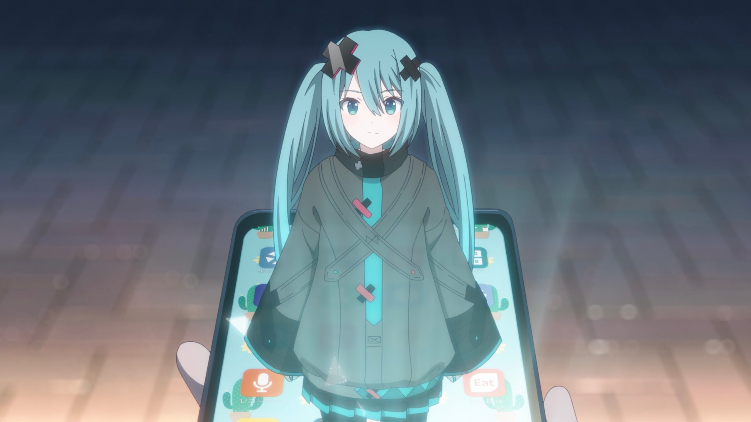 スマホに映る初音ミクの3Dモデル