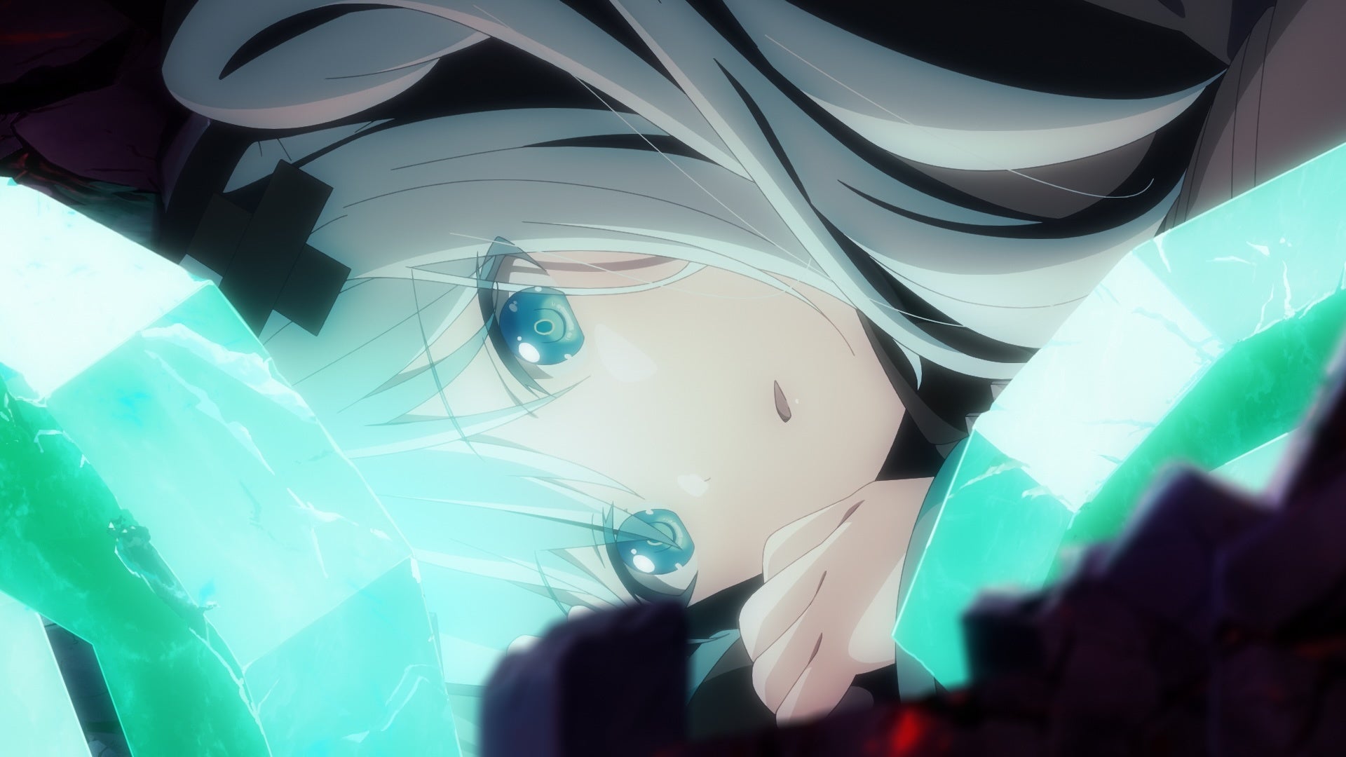 クリスタルの中で横たわる初音ミク