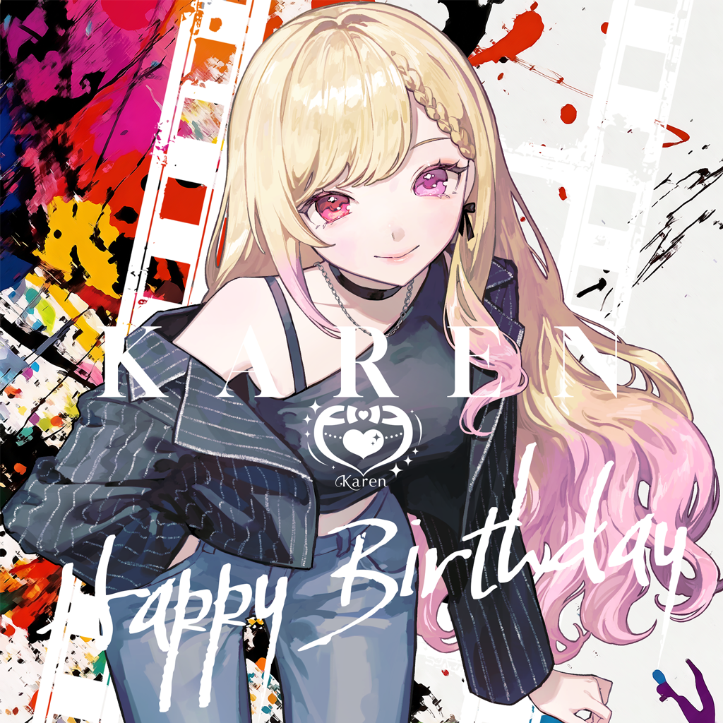 カラフルな背景の叶恋キャラクター