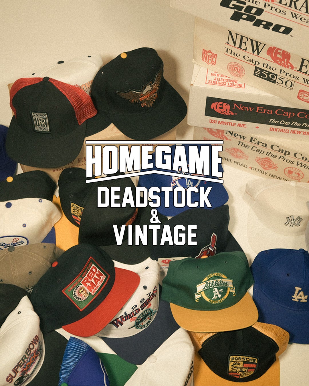 ビンテージキャップが並ぶ展示