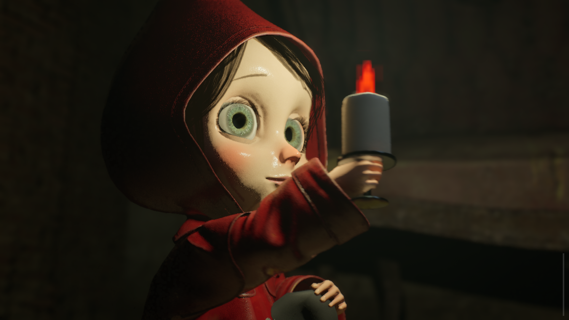 キャンドルを持つ少女のアップ