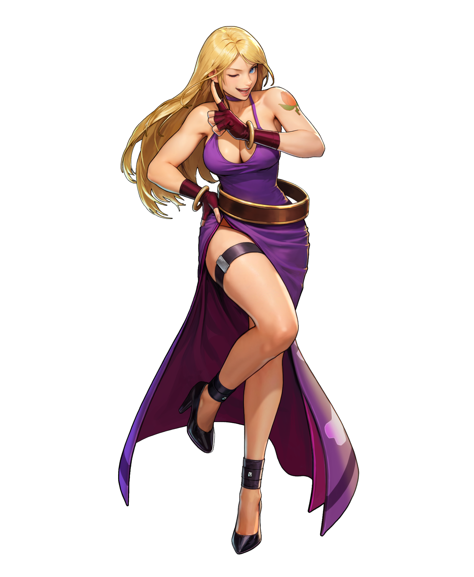 紫のドレスを着たB.ジェニー