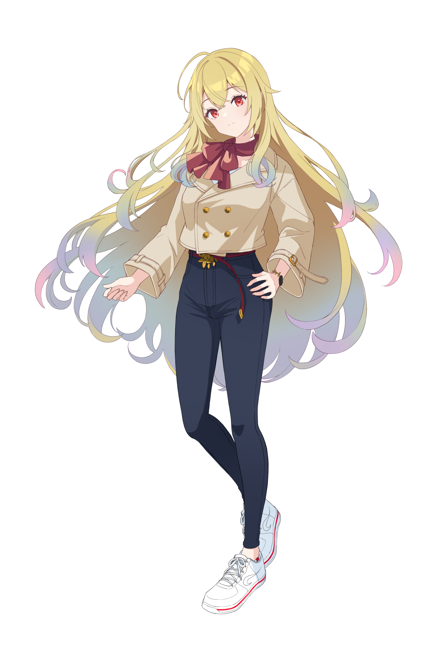 長い金髪の女性キャラクターデザイン