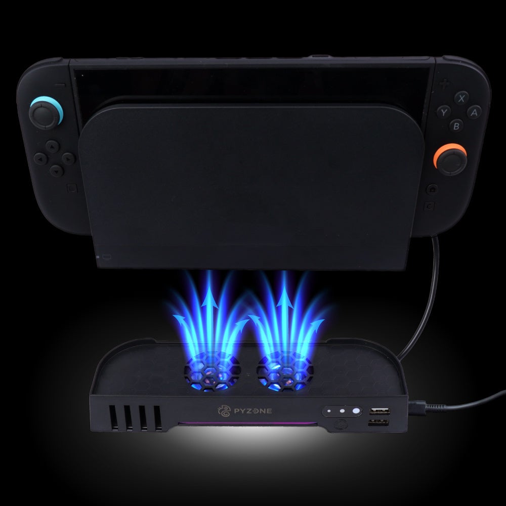 青い光が出る冷却ゲームドック