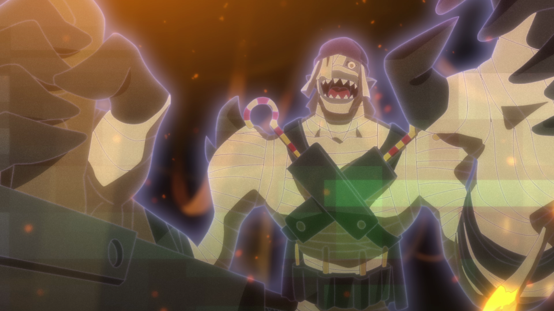 巨大なモンスターが強力な姿を見せる瞬間