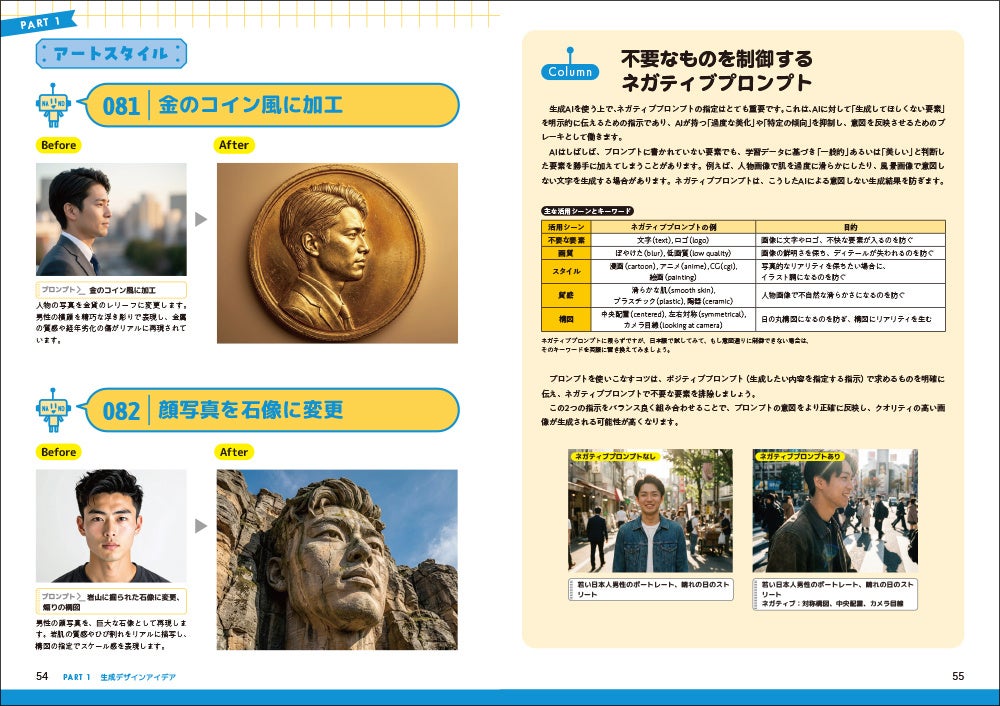 金のコイン風加工と顔写真石像化