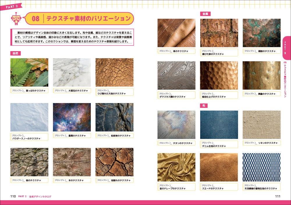 自然と素材の多様なテクスチャ紹介