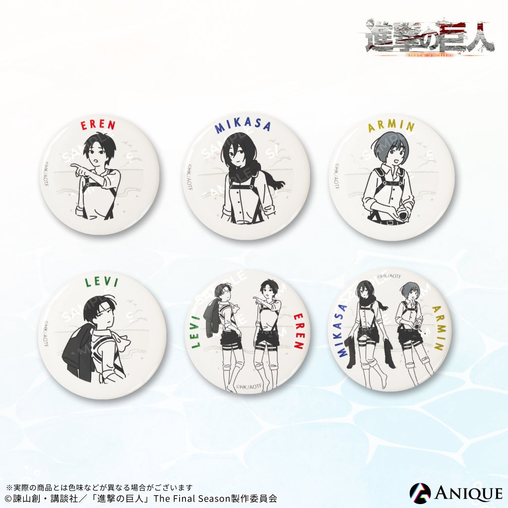 白黒キャラが描かれた缶バッジ