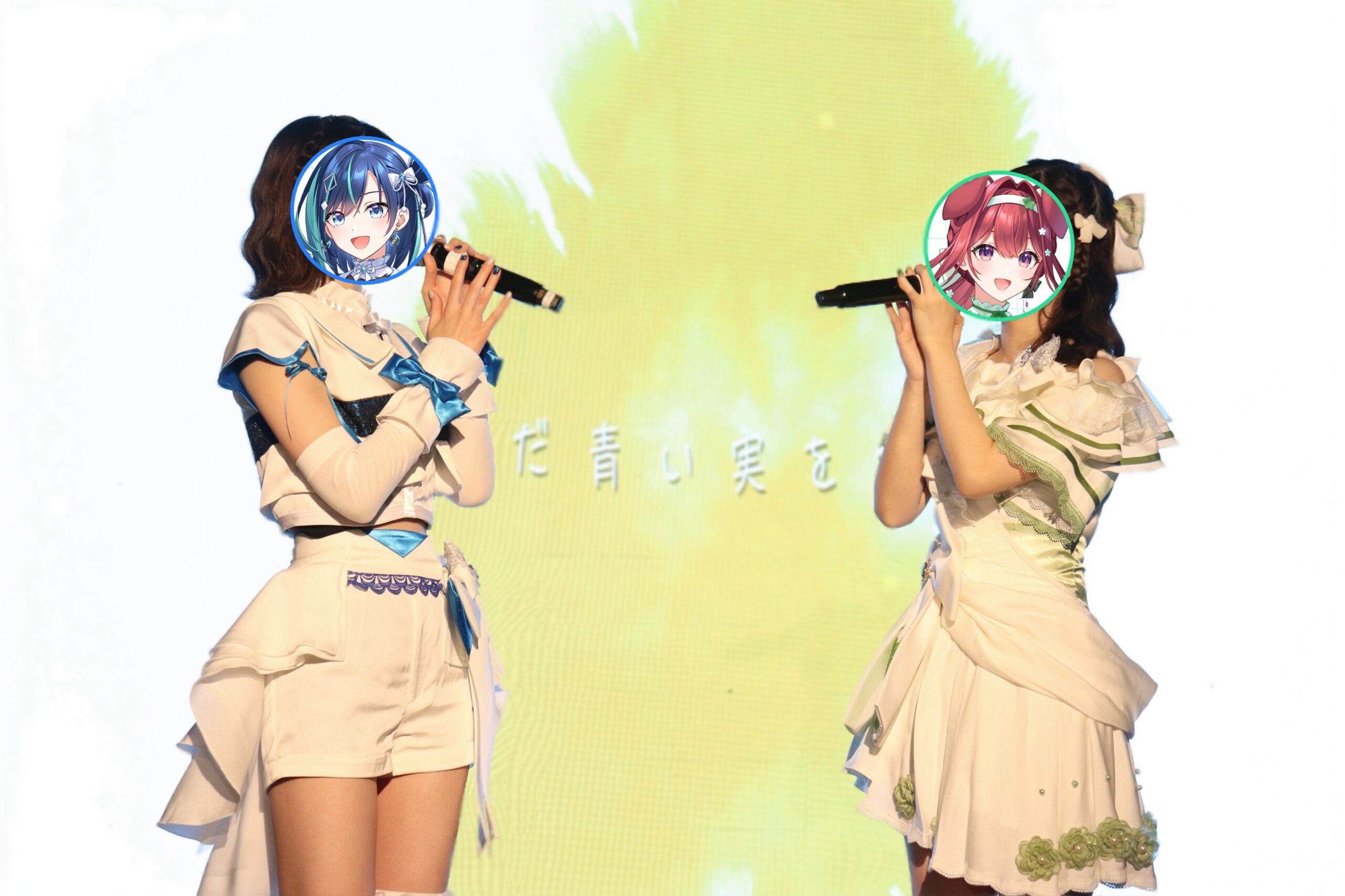 ライブ中のVTuberデュオのパフォーマンス