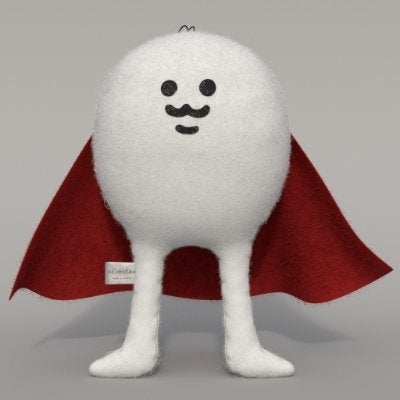 赤いマントを付けたキャラクター