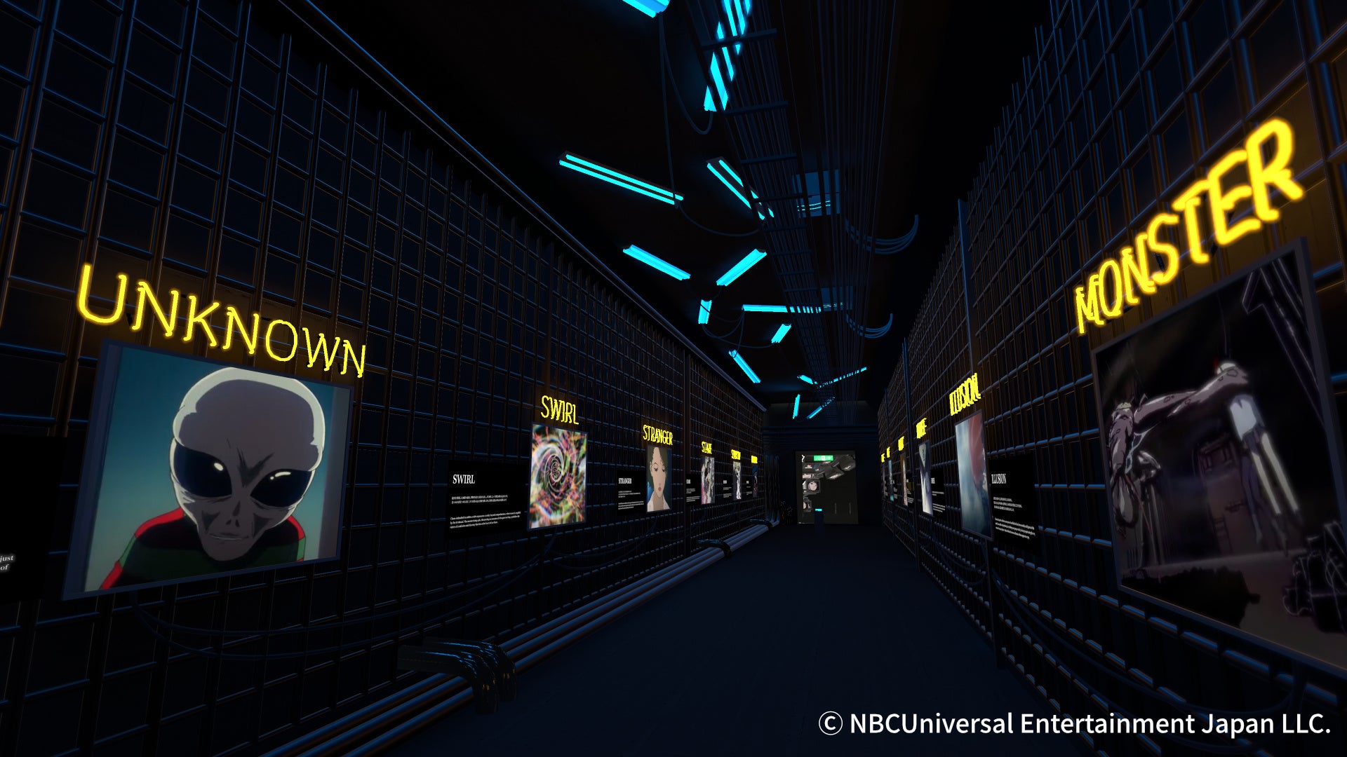 サイバーテーマの展示廊下