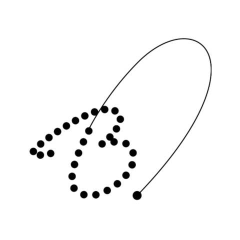 ドットで描かれたBのシンボル