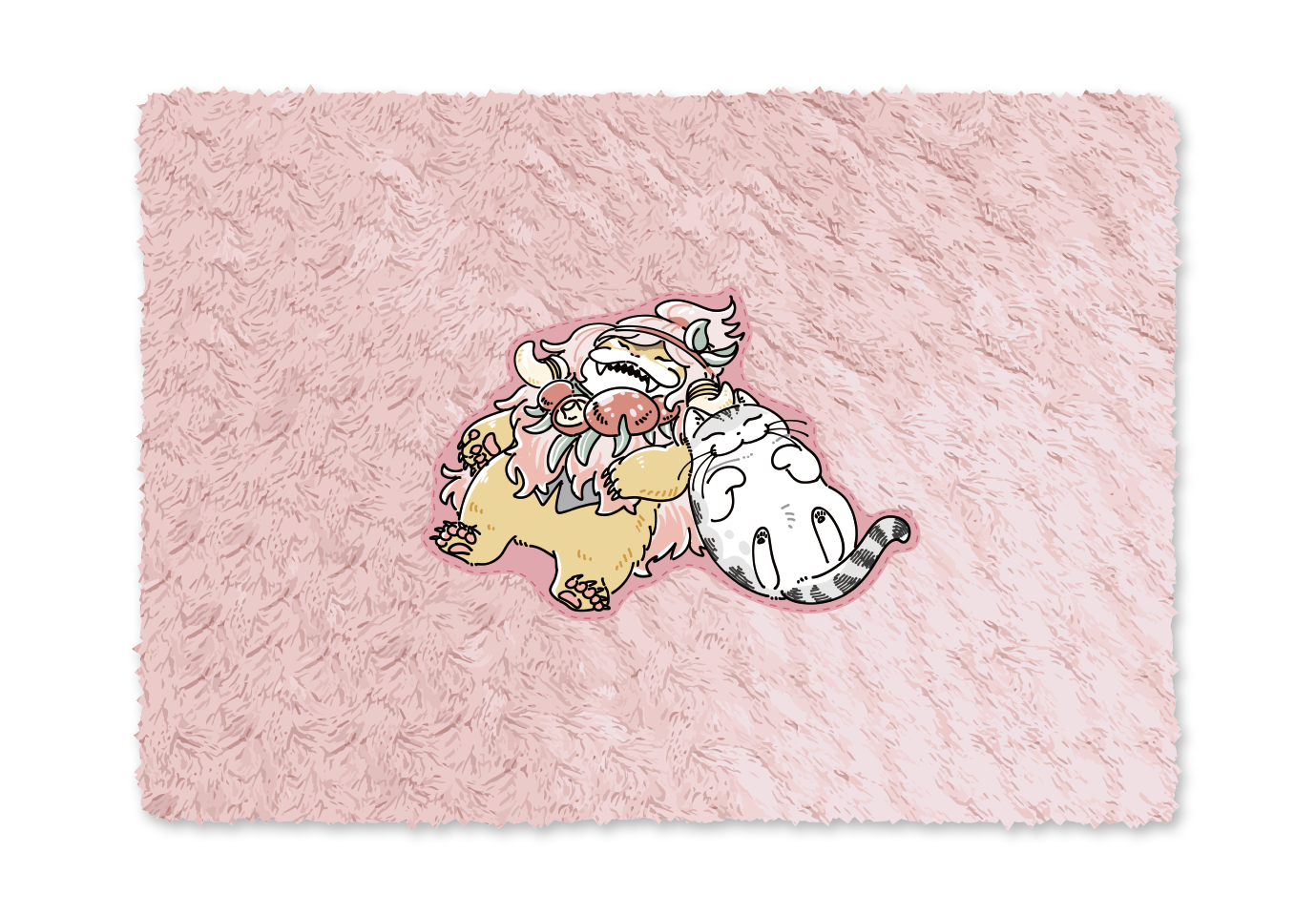 ピンクのモンハンブランケット