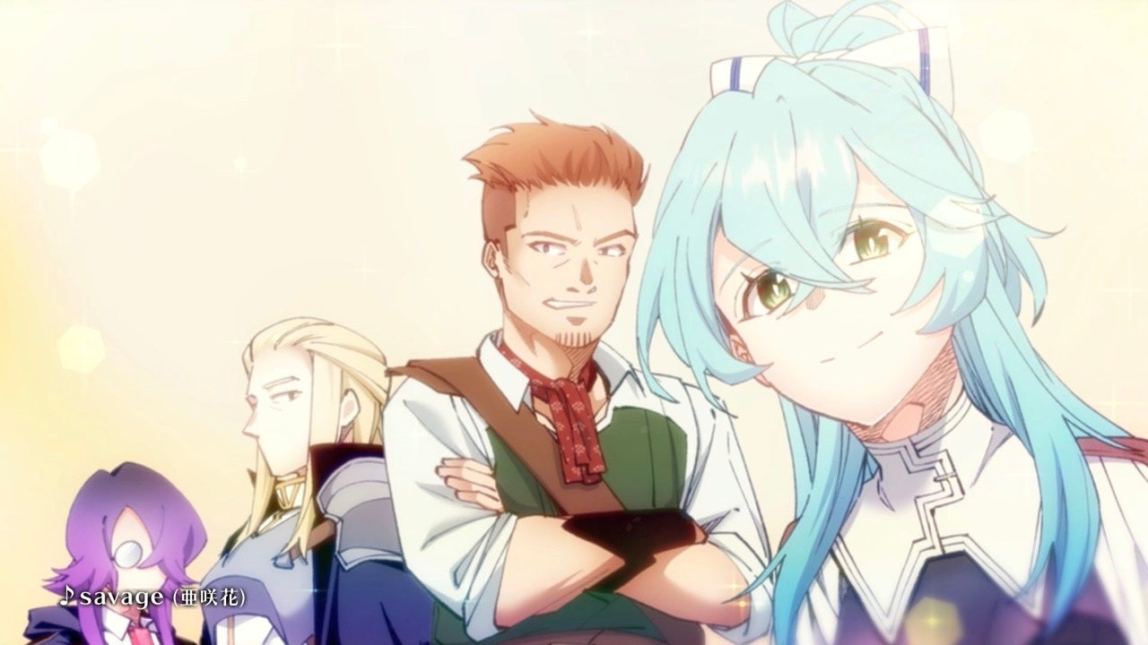 明るい背景のキャラクターグループ