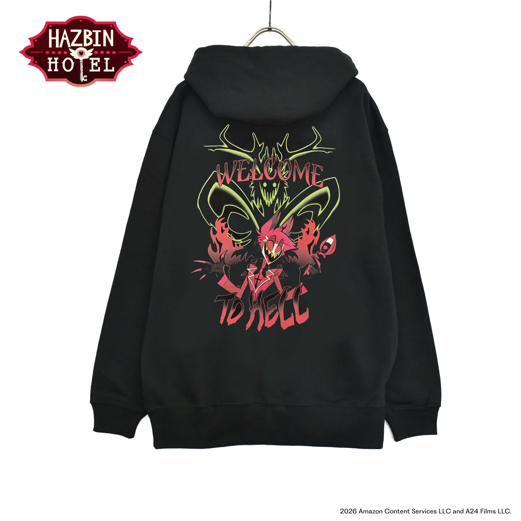 Hazbin Hotelデザインのパーカー背面