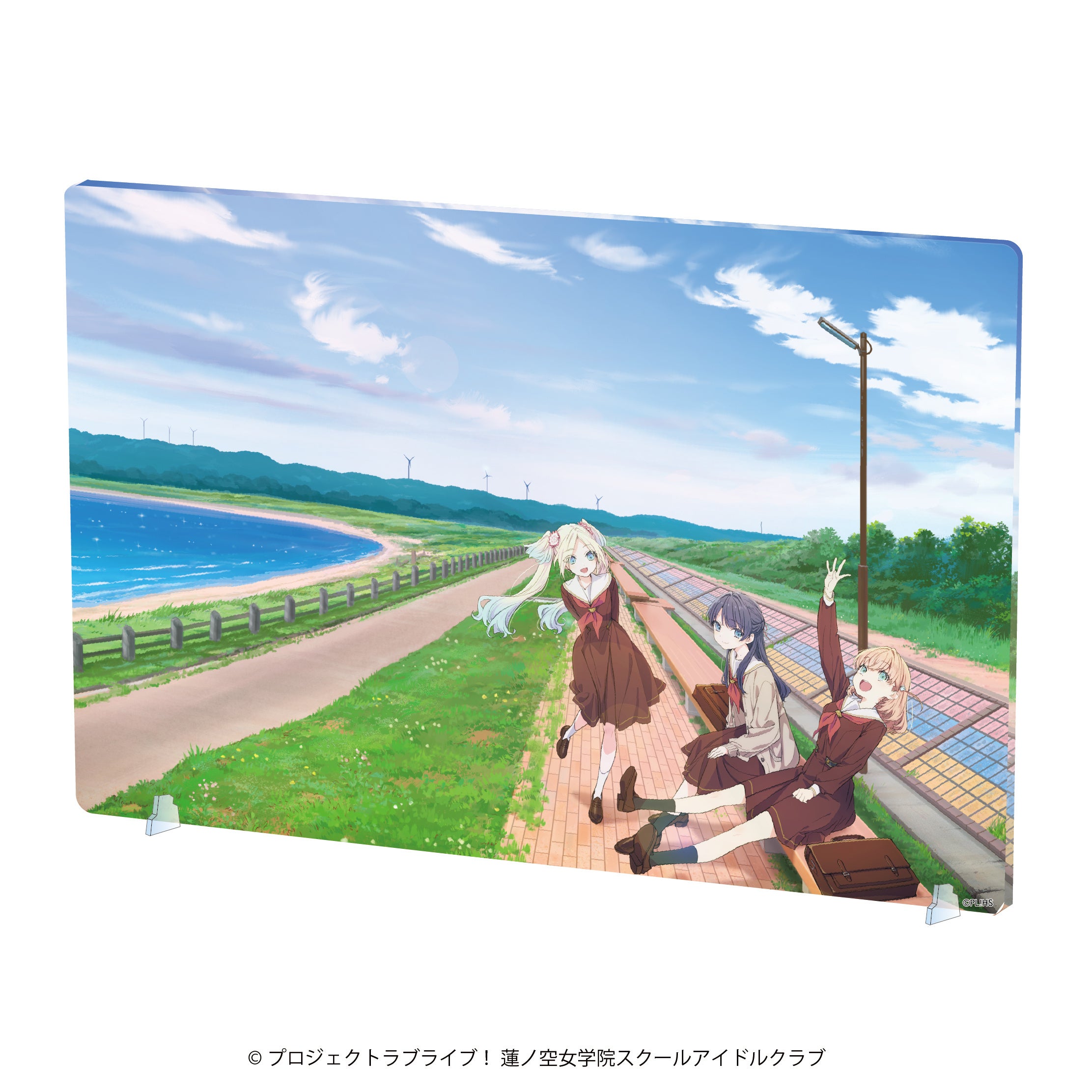 アクリルスタンドに描かれた海岸の風景