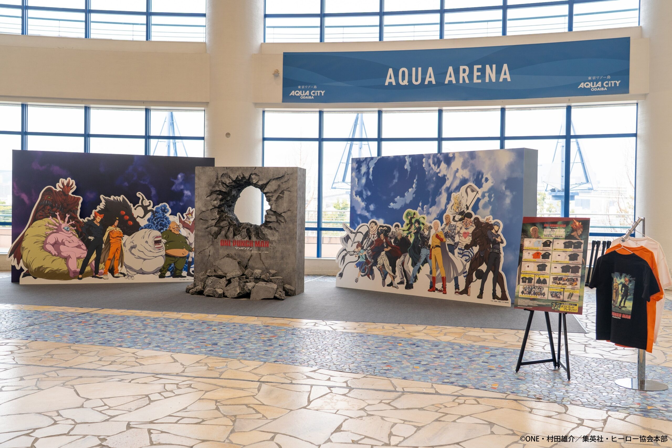 ワンパンマンイベント会場の展示風景