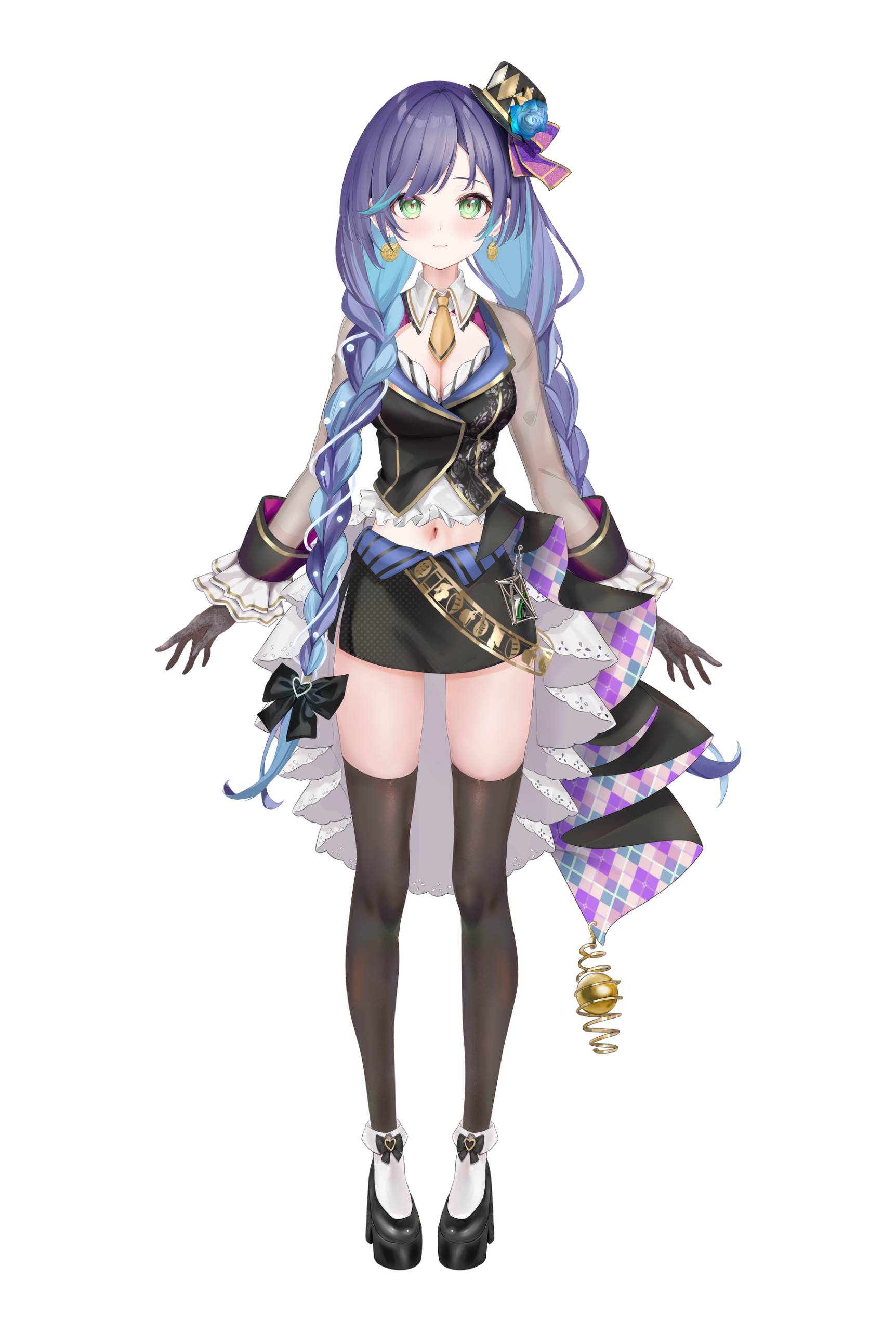 青紫の髪のVTuber全身像