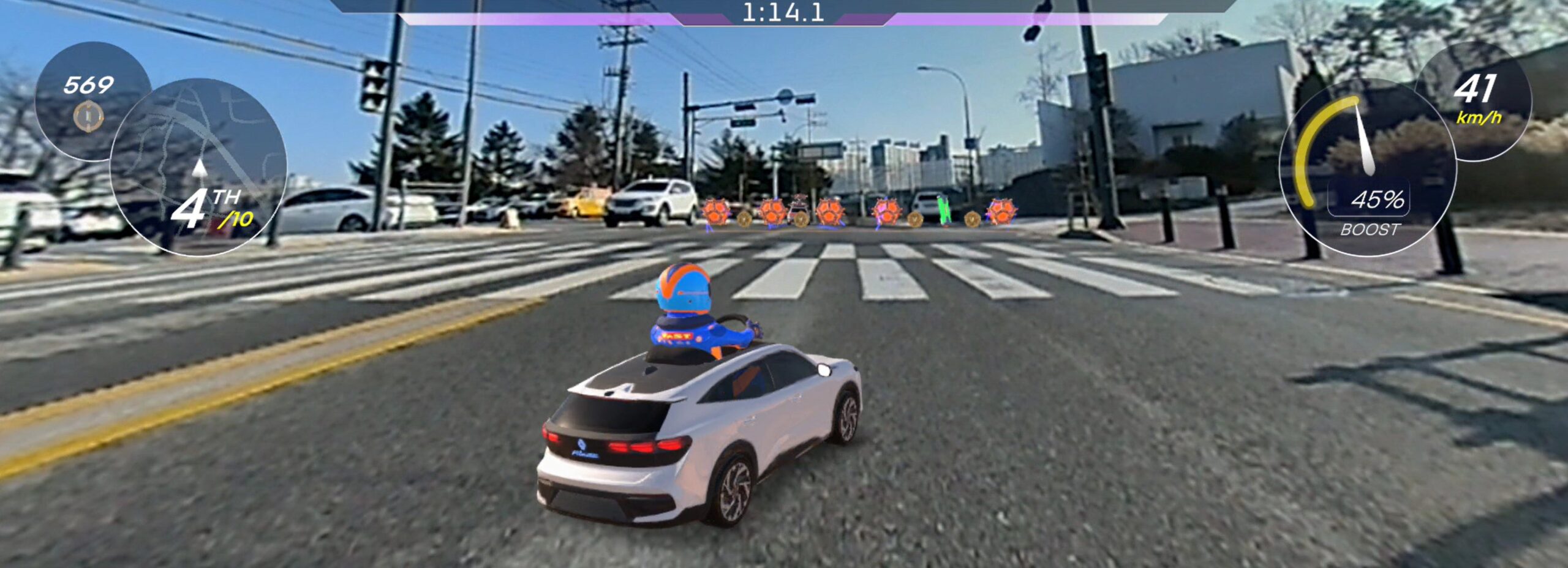 XRゲームでフィランテ車の街中走行シーン