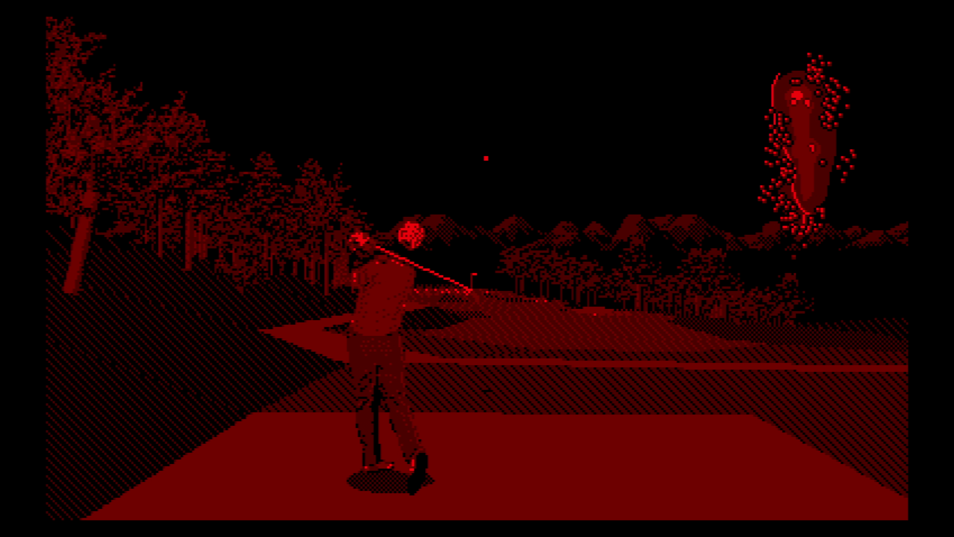 バーチャルゴルフのスウィングシーン