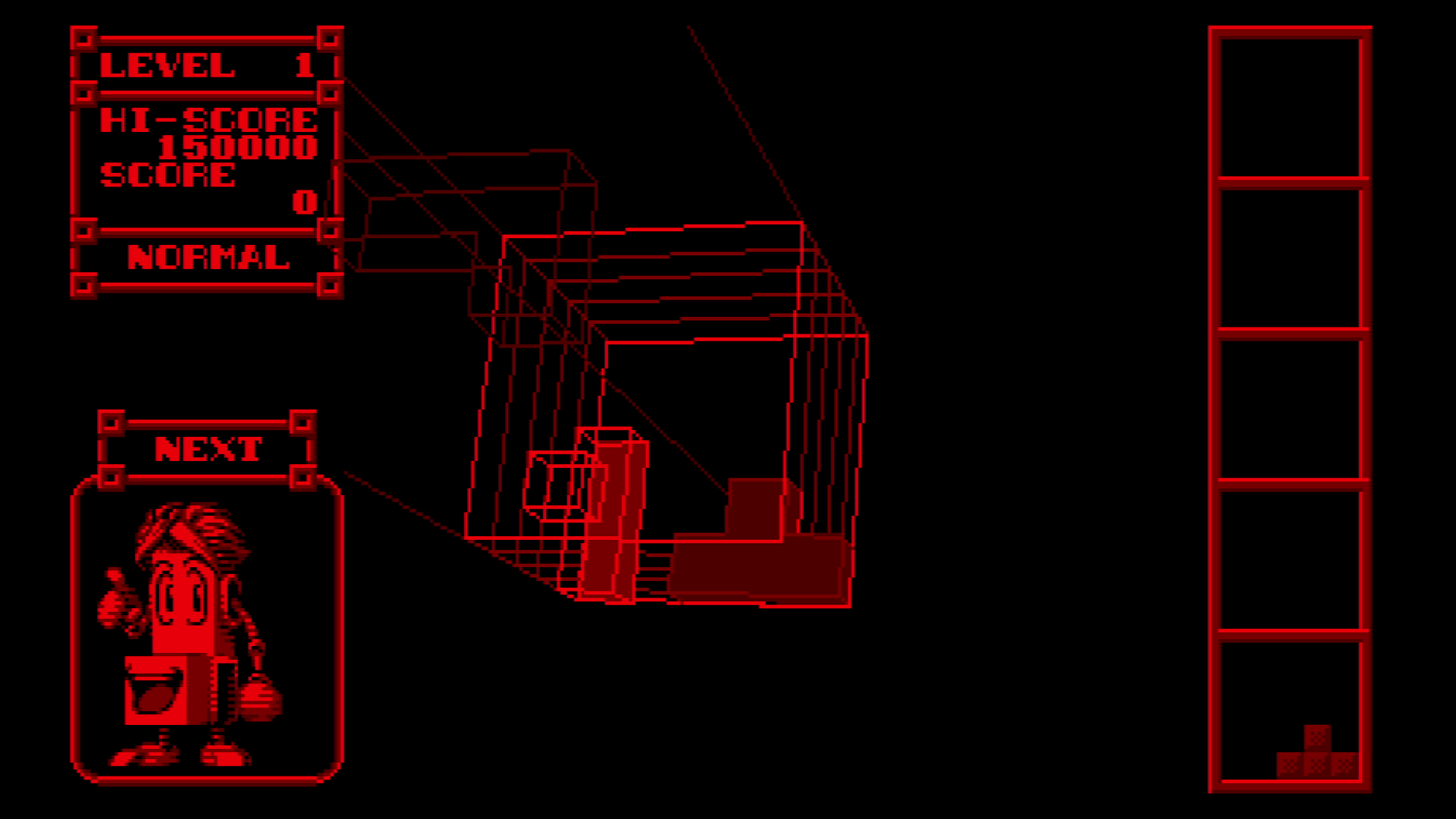 3Dテトリスのゲームスタート画面